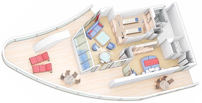 Suite 8730 floor plan with sleeping assignments